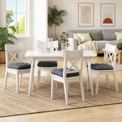 Seat Cushions 4 pcs Dark Grey 45x45x12cm Indoor Modern Chair Sofa Cushion Set
