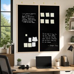 Bulletin Board Folding Square Black 100x100cm Pine Wood Office Display