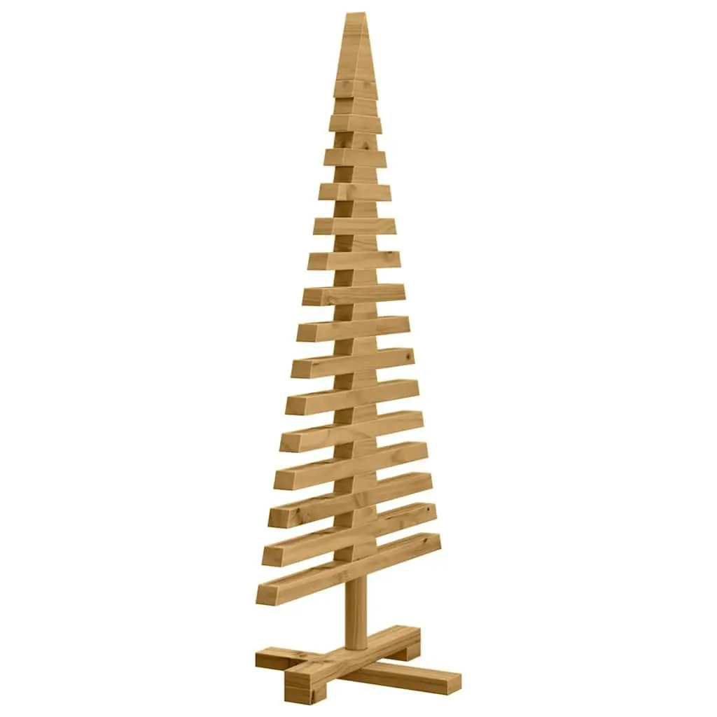 Wooden Christmas Tree 90cm Solid Pine Adjustable Branches Rustic Decoration