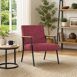 Elevate Your Space with the Red Fabric Armchair