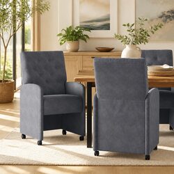 Set of Two Elegant Dining Chairs on Wheels for Your Home