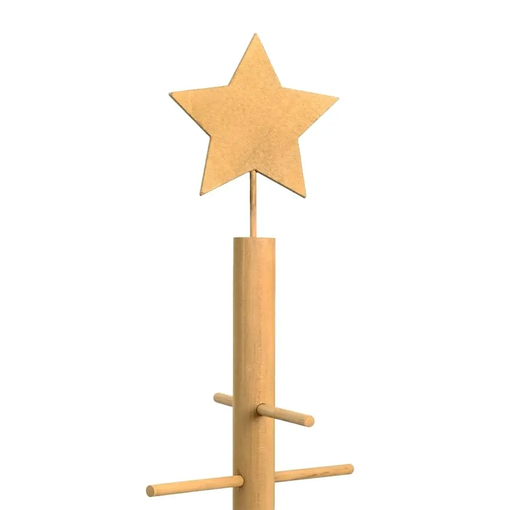 Wooden Christmas Tree with Stand Brown 75cm Rustic Holiday Seasonal Home Decor