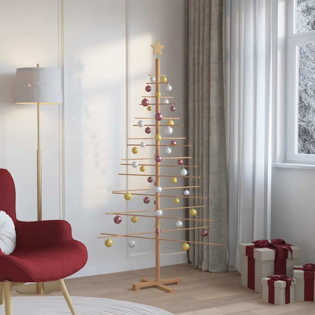 Wooden Christmas Tree 180cm Bamboo Rustic Seasonal Decoration