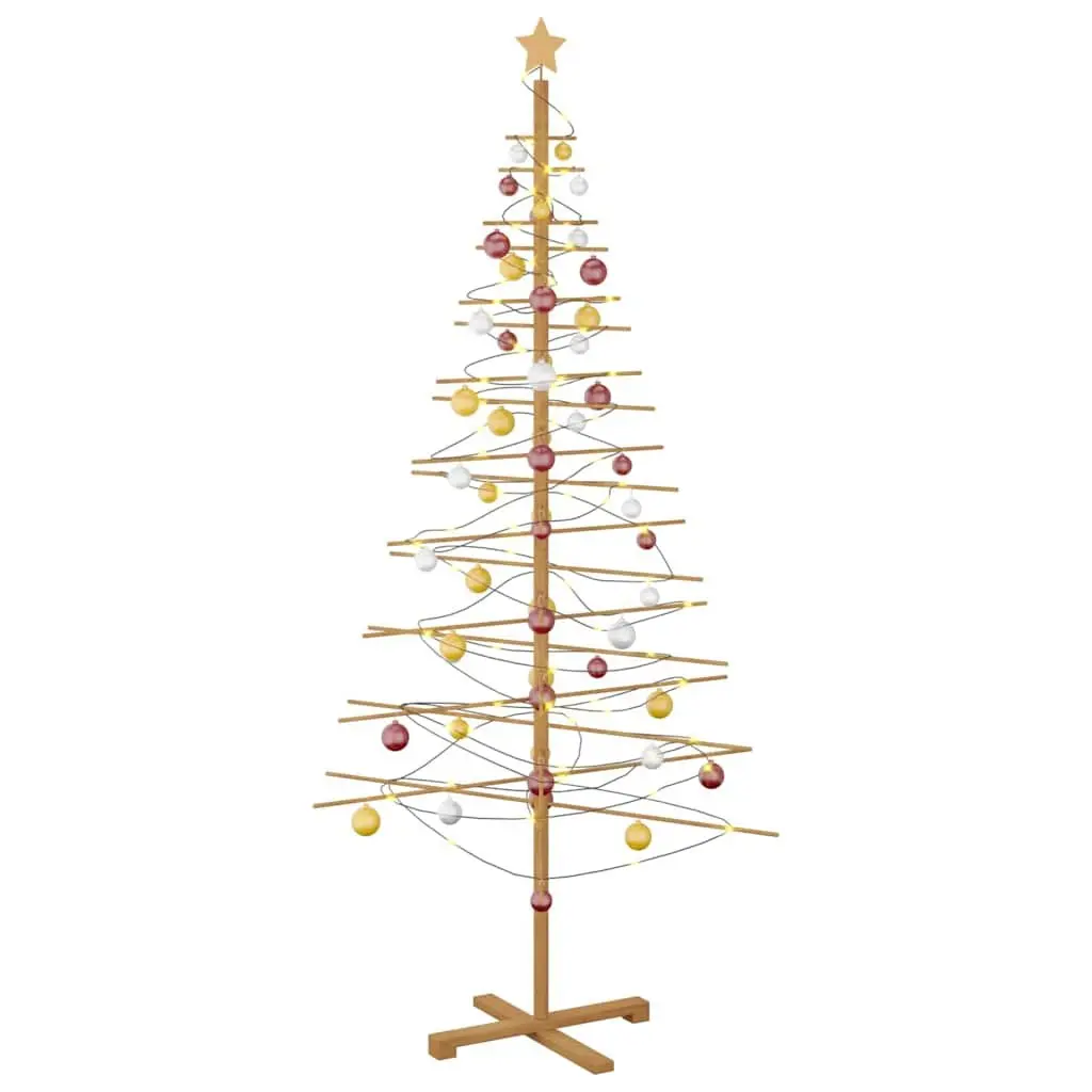 Wooden Christmas Tree 210cm Brown Bamboo for Home Ambiance
