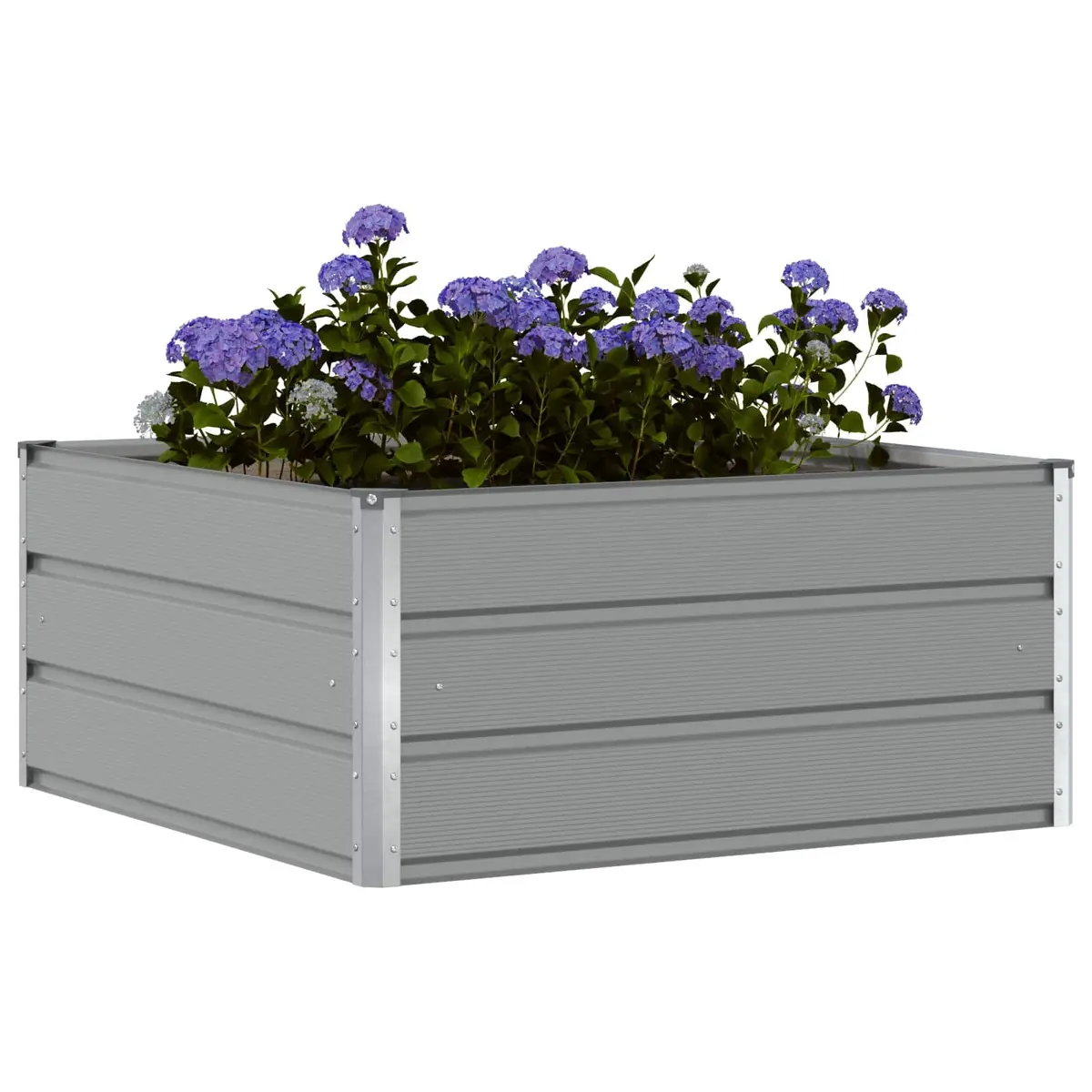 Steel Garden Planter 100cm Light Grey Modern Outdoor Decorative Plant Pot Minimalist