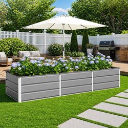 Enhance Your Space with a Light Grey Modern Planter 240 x 80 x 45 cm