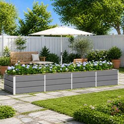 320x80x45cm Light Grey Planter for Your Garden or Home