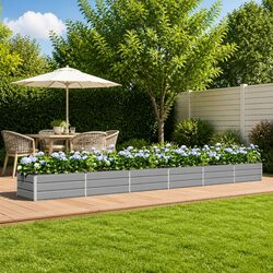 Elevate Your Space with a Large Light Grey Steel Planter