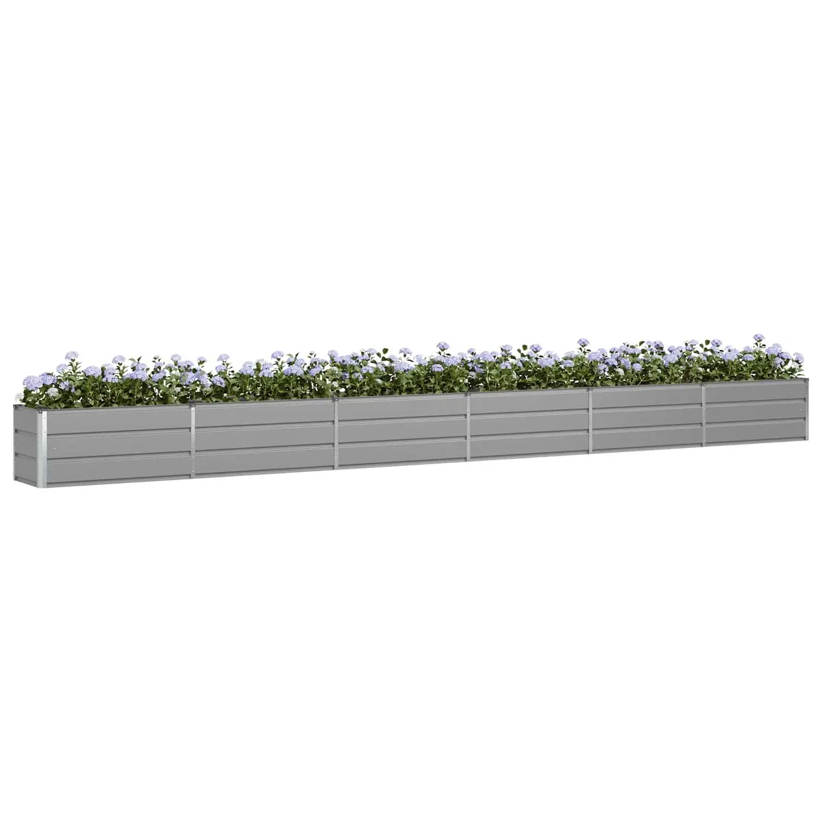 Galvanised Steel Planter Light Grey 580 x 50 x 45 cm Durable Outdoor Raised Bed