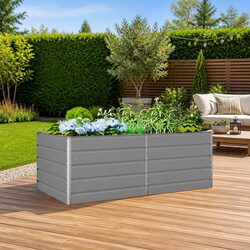 Enhance Your Outdoor Space with a Light Grey Planter 195 x 100 x 75 cm