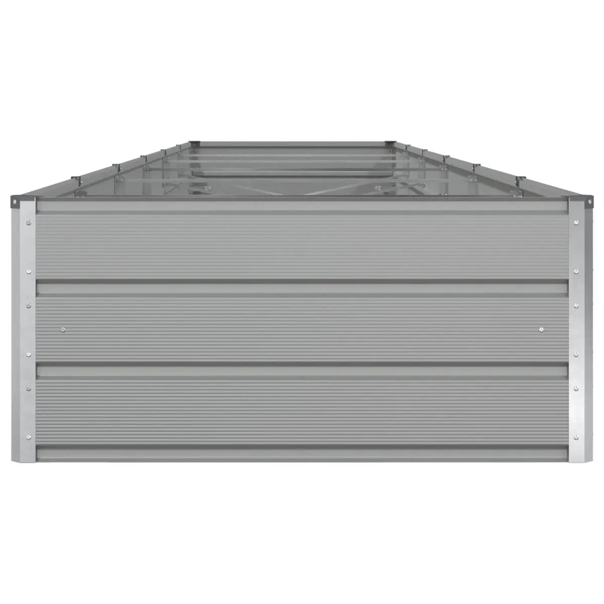 Galvanised Steel Garden Planter 580x100x45cm Light Grey Outdoor Patio Raised Bed