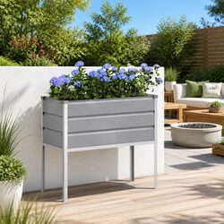 Elevate Your Garden Aesthetic with a Light Grey Planter