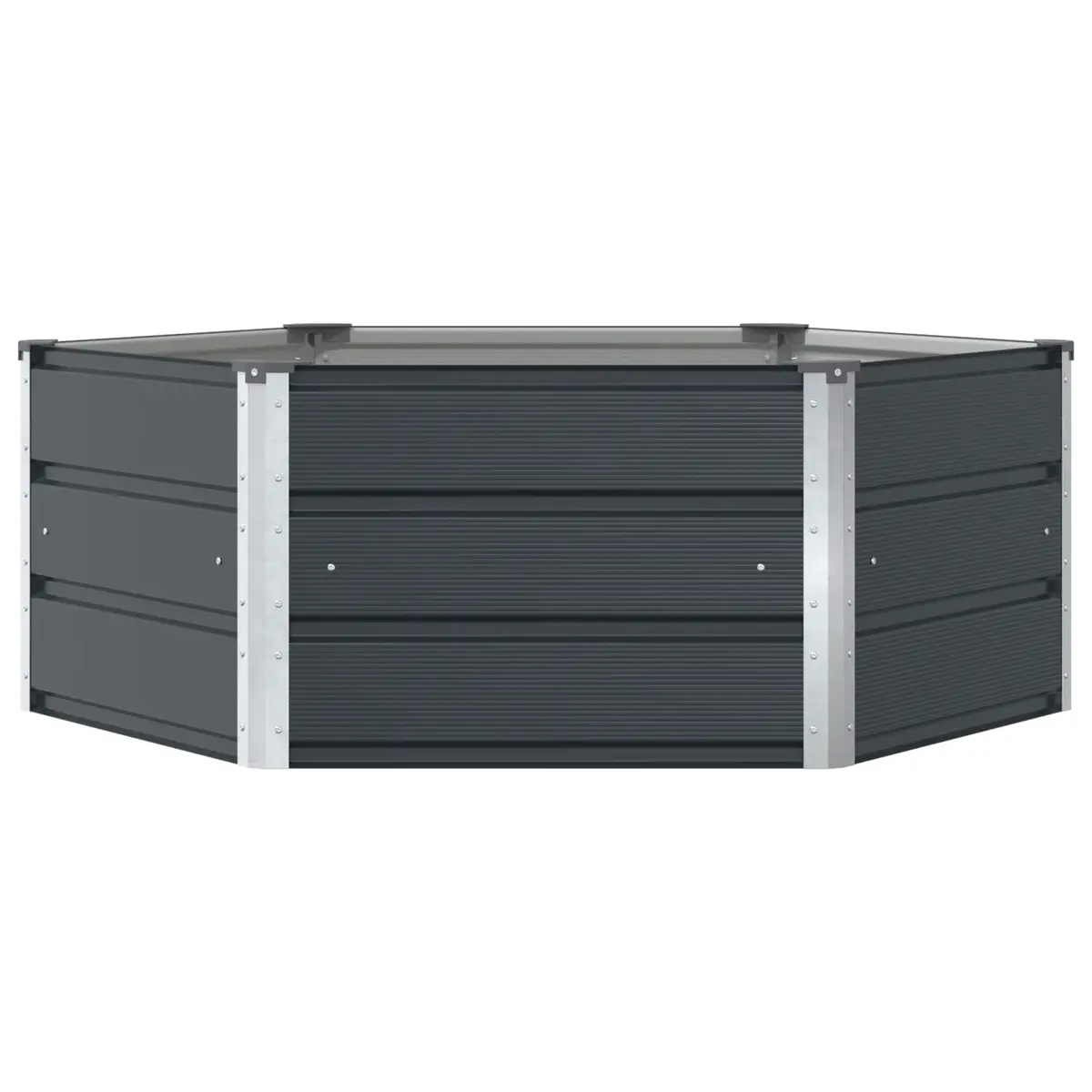 Hexagon Steel Planter 129x129x45cm Durable Weather Resistant Anthracite Garden Outdoor Raised Bed