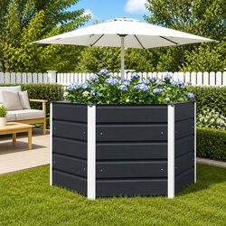 Hexagonal Steel Planter for Outdoor Spaces 129x129x75cm