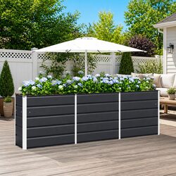 Enhance Your Space with Anthracite Steel Planter 240x40x75cm