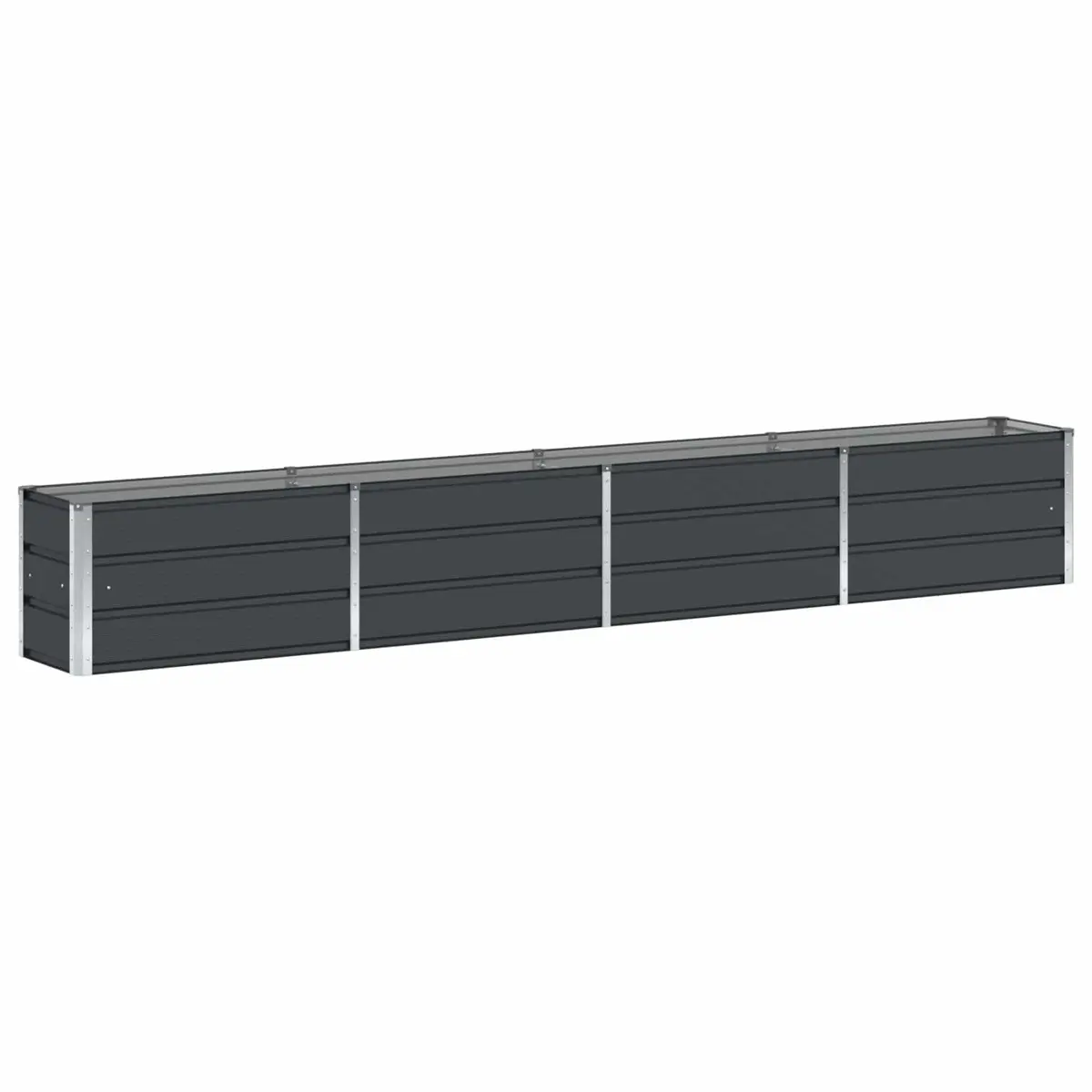 Steel Planter 320 x 40 x 45 cm Anthracite Indoor Outdoor Garden Patio Pot