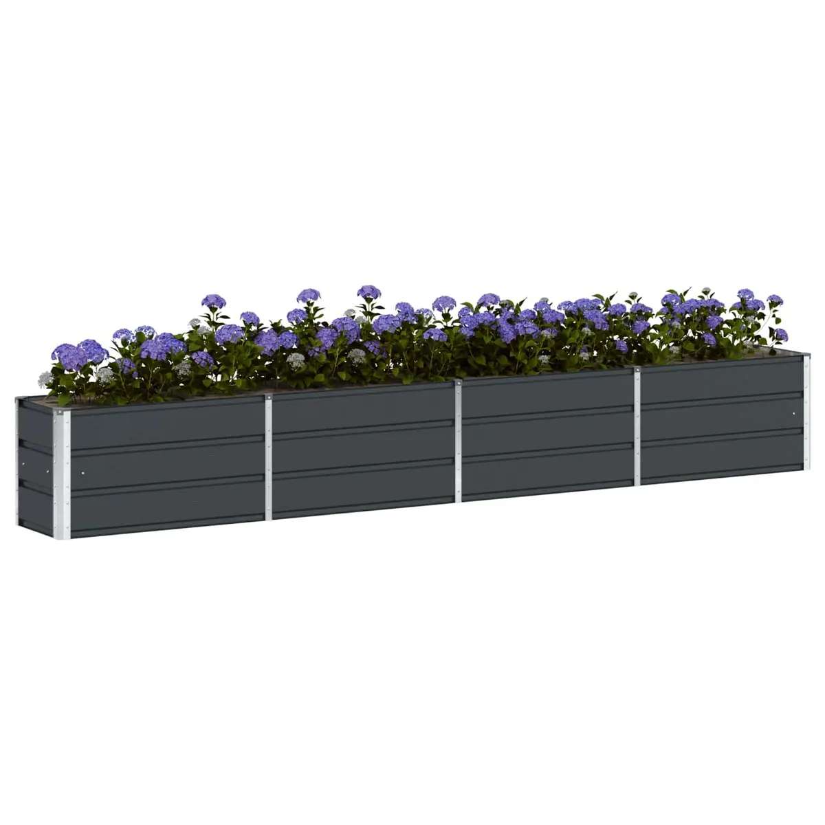 Steel Planter 320 x 40 x 45 cm Anthracite Indoor Outdoor Garden Patio Pot