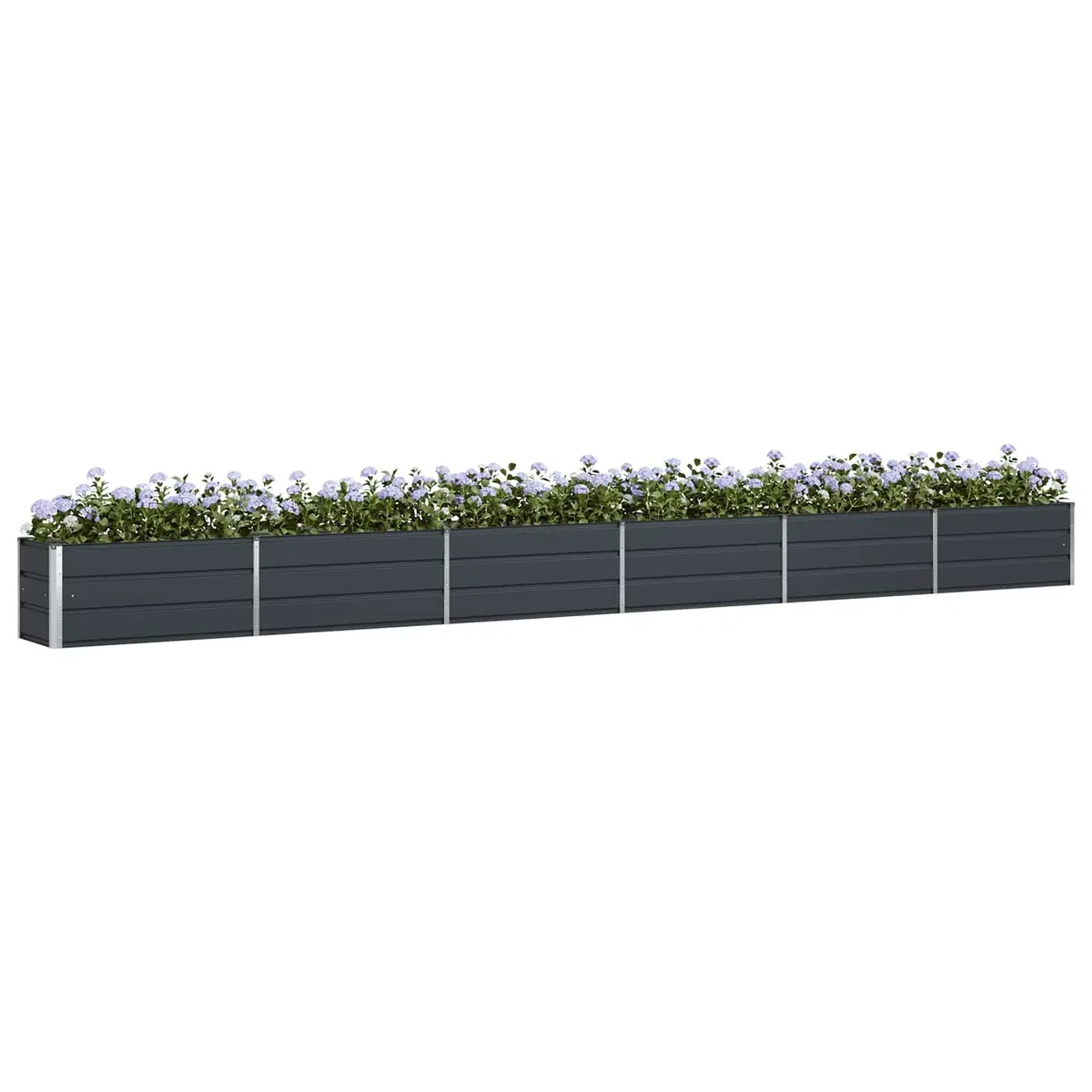 Galvanised Steel Planter 580 x 50 x 45 cm Anthracite Modern Outdoor Pot Box