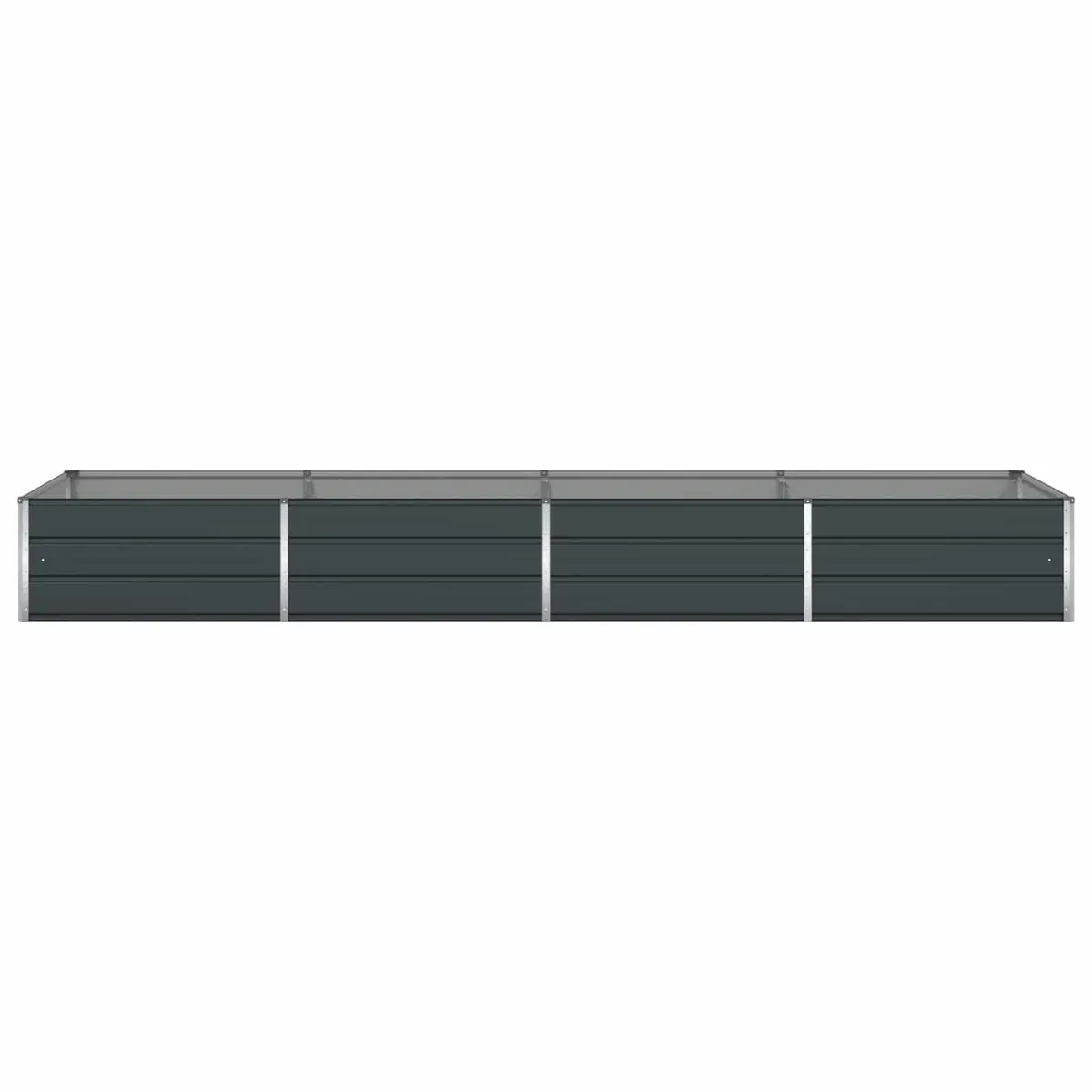 Large Steel Planter 385 x 100 x 45 cm Galvanised Anthracite Outdoor Garden Patio