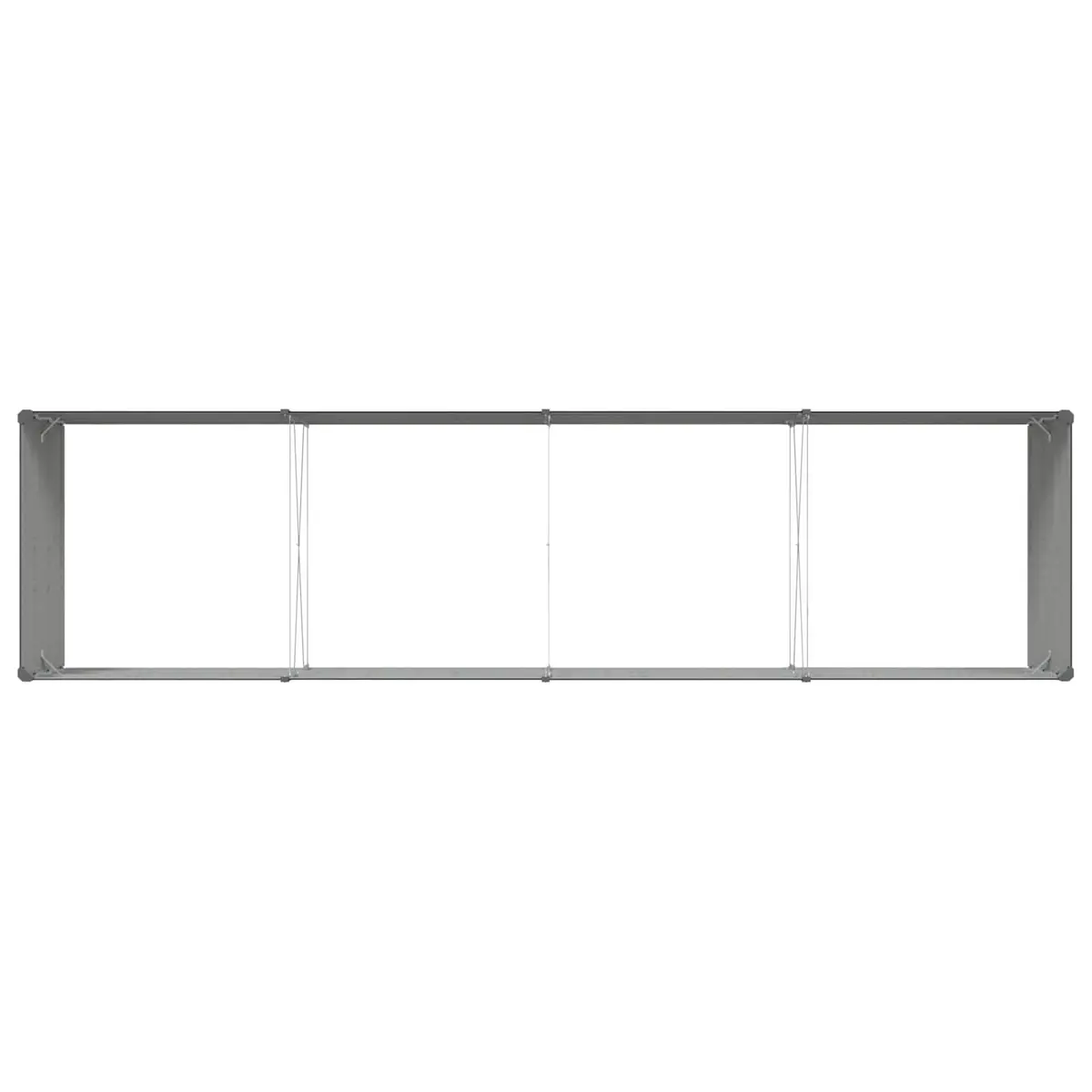 Large Steel Planter 385 x 100 x 45 cm Galvanised Anthracite Outdoor Garden Patio
