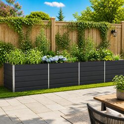 Enhance Your Outdoor Space with Anthracite Planter 385 x 100 x 75 cm