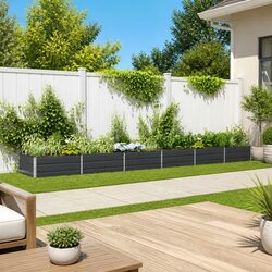 Large Steel Garden Planter Anthracite 580x100x45cm Outdoor Patio Flower Bed Box