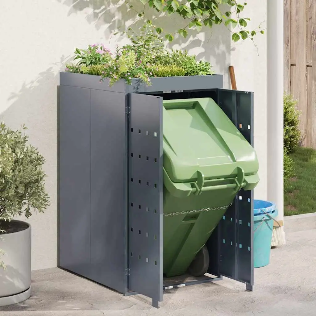 Wheelie Bin Storage with Planter Roof 240L Single Waste Container Enclosure