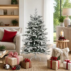 Modern 40-Piece Christmas Bauble Set in Black and White