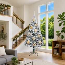 Stylish Christmas Bauble Set - 3 Gold Ornaments with LEDs