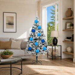 3-Piece XXL Blue Christmas Bauble Set for Modern Spaces