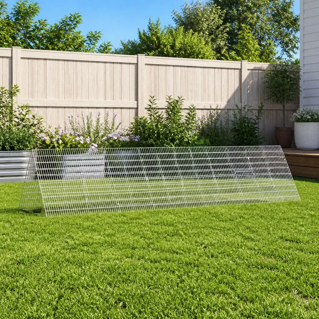 Rabbit Cage Outdoor 430 x 100 x 85 cm Galvanised Steel Weatherproof Enclosure