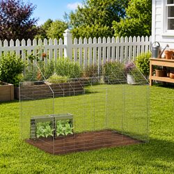 Spacious Silver Rabbit Cage for Your Garden 100 x 78 x 78 cm