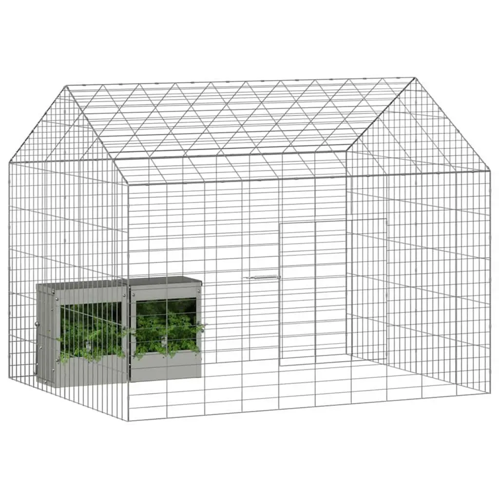 Rabbit Cage Outdoor 100 x 78 x 78 cm Galvanised Steel Weatherproof Garden Habitat