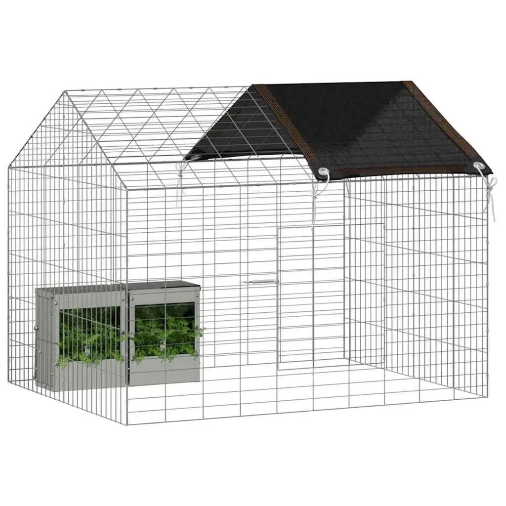 Rabbit Cage Outdoor 100 x 78 x 78 cm Galvanised Steel Weatherproof Home