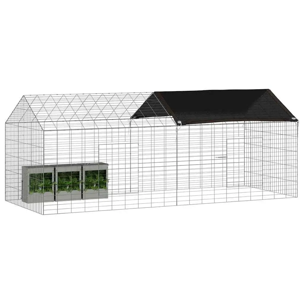 Rabbit Cage 200 x 78 x 78 cm Galvanized Steel Outdoor Weatherproof Habitat