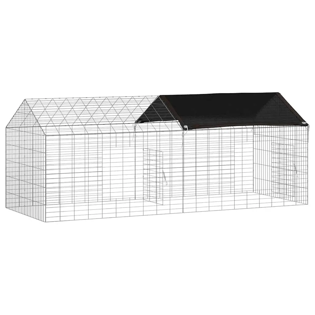 Rabbit Cage 200 x 78 x 78 cm Galvanized Steel Outdoor Weatherproof Habitat