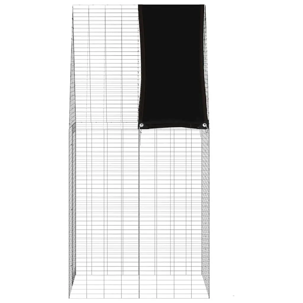Small Animal Outdoor Habitat 100x100x210cm Weather Resistant Galvanised Steel Cage for Rabbits Guinea Pigs Hamsters
