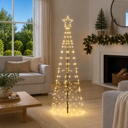 LED Christmas Tree with Ground Spikes Warm White 250cm Indoor Outdoor Decor