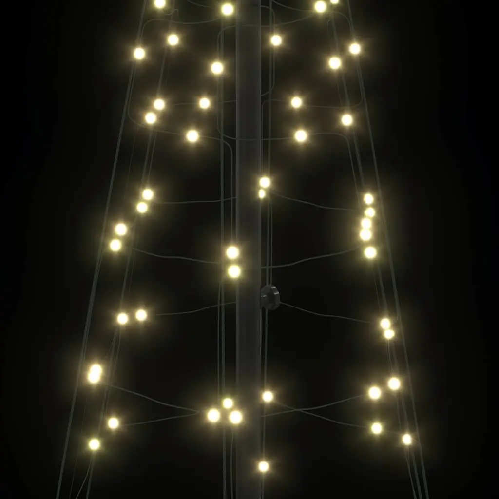 LED Christmas Tree 100x100x250cm Warm White Iron Frame 8 Flash Modes Indoor