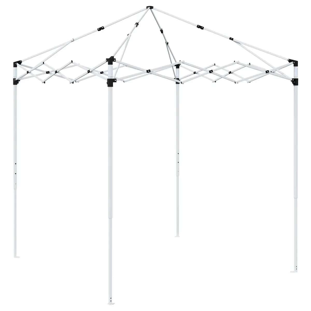 Pop-up Party Tent 192x192cm Waterproof UV Resistant Adjustable Height Cream