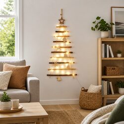 Warm LED Hanging Christmas Tree Decor - 90 cm
