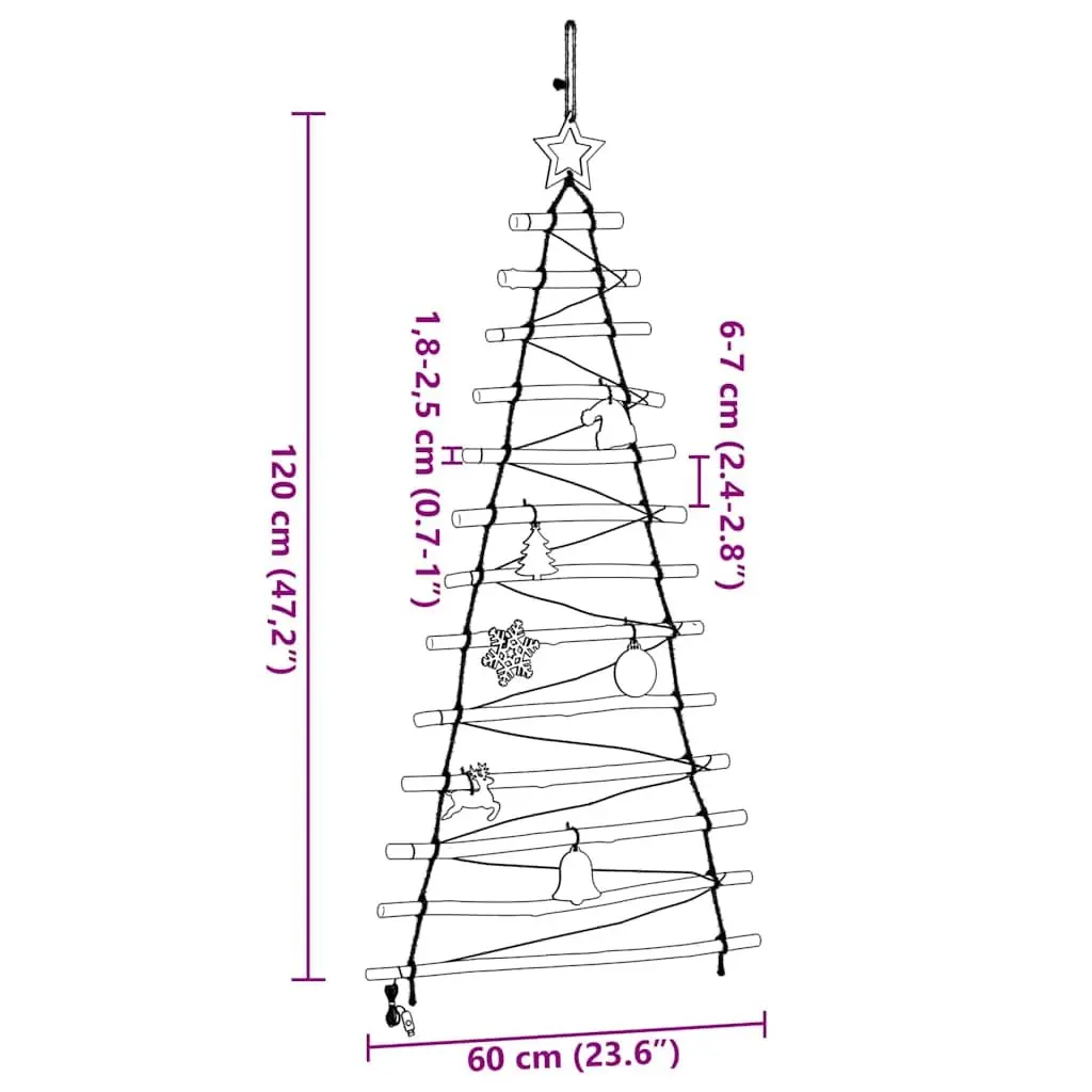 Hanging Christmas Tree 120cm for Seasonal Decor