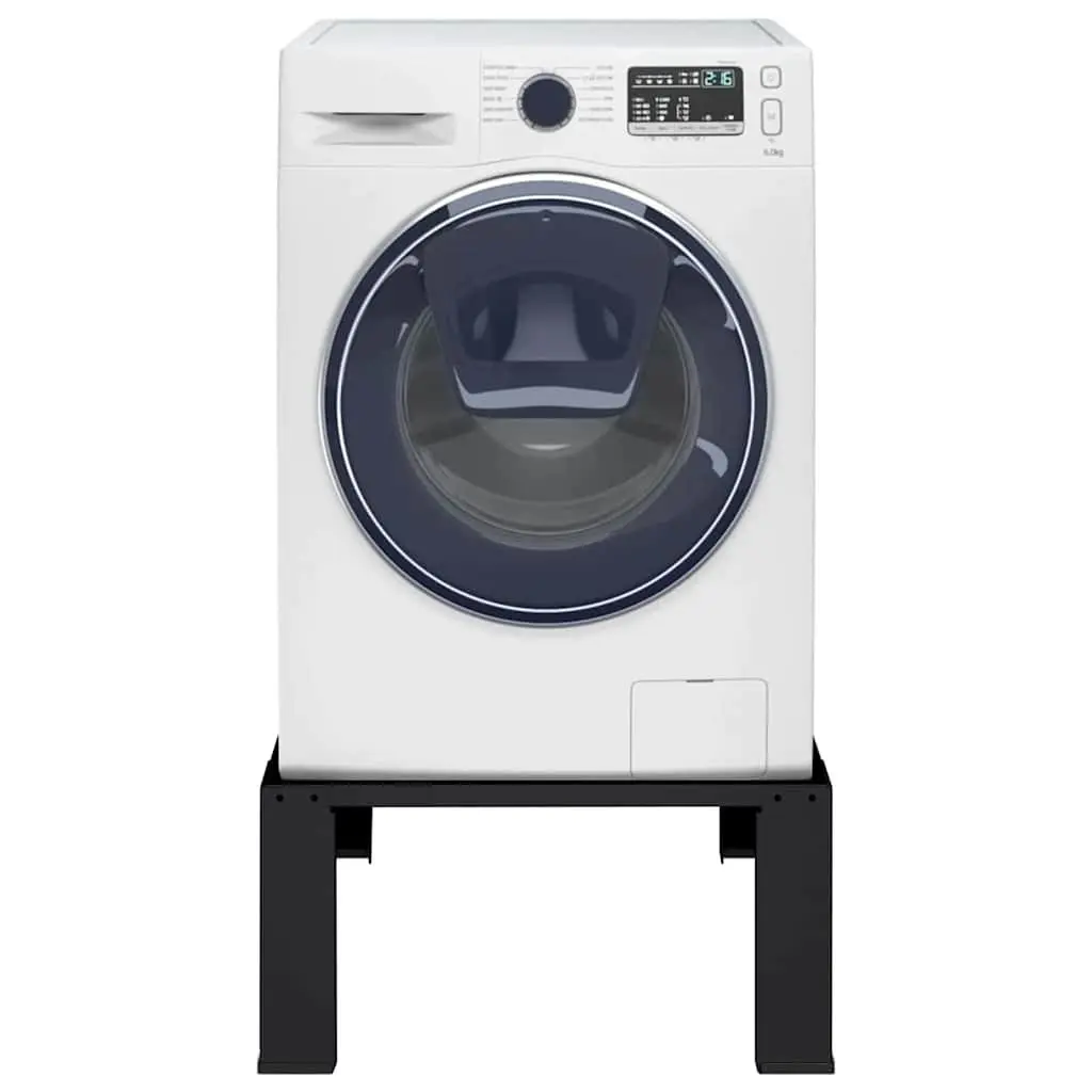 Washing Machine Pedestal Black Steel Height Elevation Laundry Room Riser Stand