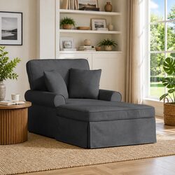 Enhance Your Space with a Grey Fabric Chaise Lounge