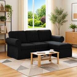 Stylish Black Sofa 195x138x80cm for Enhanced Spaces