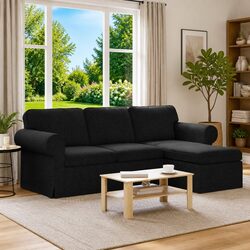 Elevate Your Space with a Stylish Black Fabric Sofa