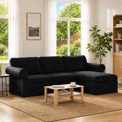 Elevate Your Living Space with a Stylish Black Fabric Sofa
