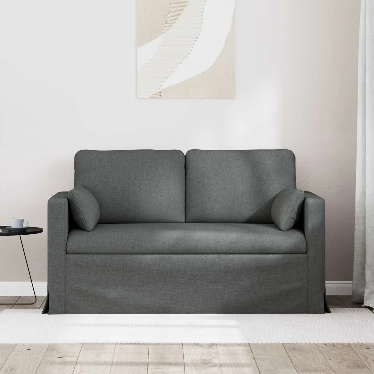 Grey Fabric Sofa 139cm Wide Modern Living Room Sectional Modular Lounge Couch