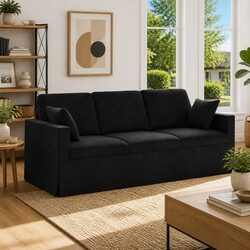 Elevate Your Space with a Modern Black Velvet Sofa