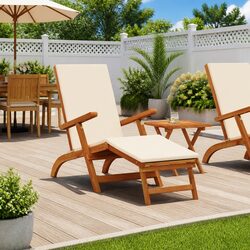 Sun Lounger Reclining Folding Outdoor Garden Patio Poolside Chair Adjustable
